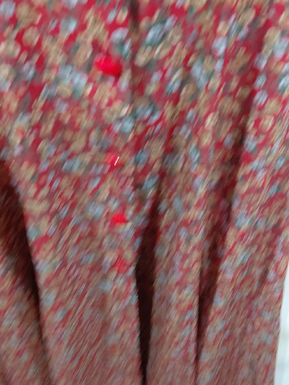 Vintage Joni Blair Women's Button Front Floral Back Cut-Outs Red Midi Dress Sz 5 - Picture 4 of 9